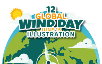 12 Global Wind Day Illustration