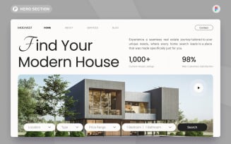 ModNest - Real Estate Hero Section Figma Template