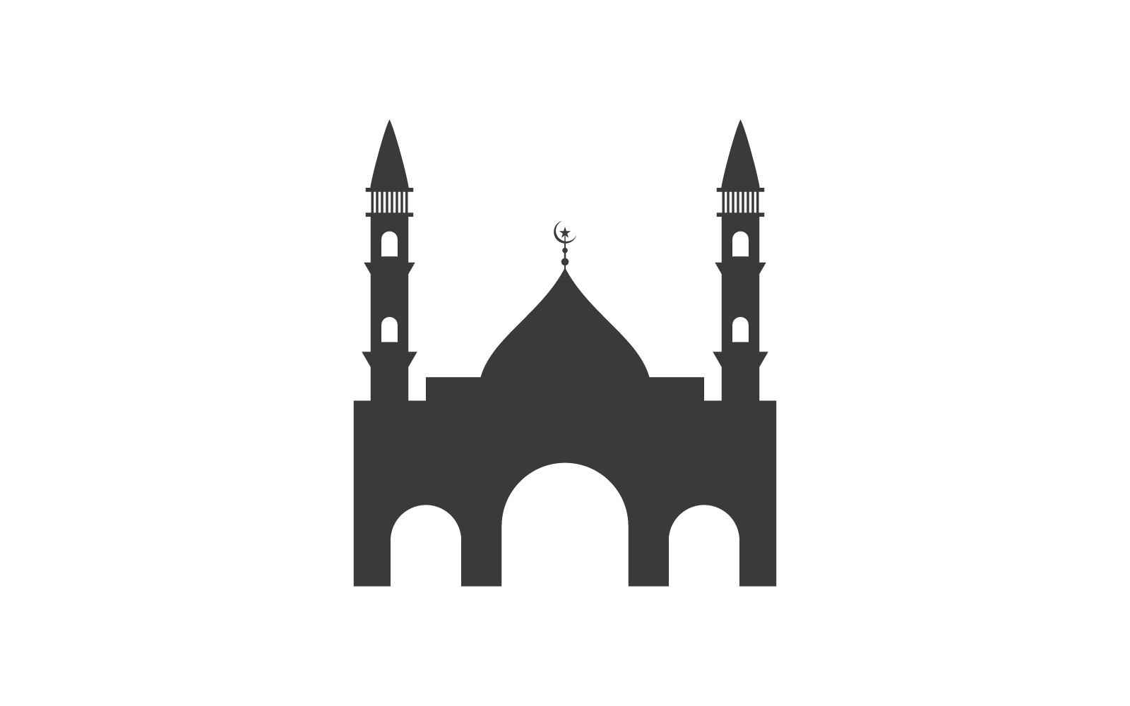 Mosque Ramadhan kareem poster banner or wallpaper flat design Logo Template