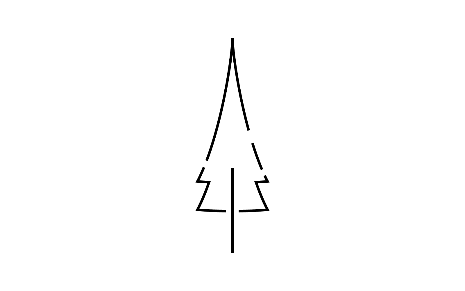 Pine Tree Line Logo Symbol Vektor flaches Design