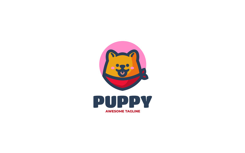 Puppy Mascot Cartoon Logo 3 Logo Template