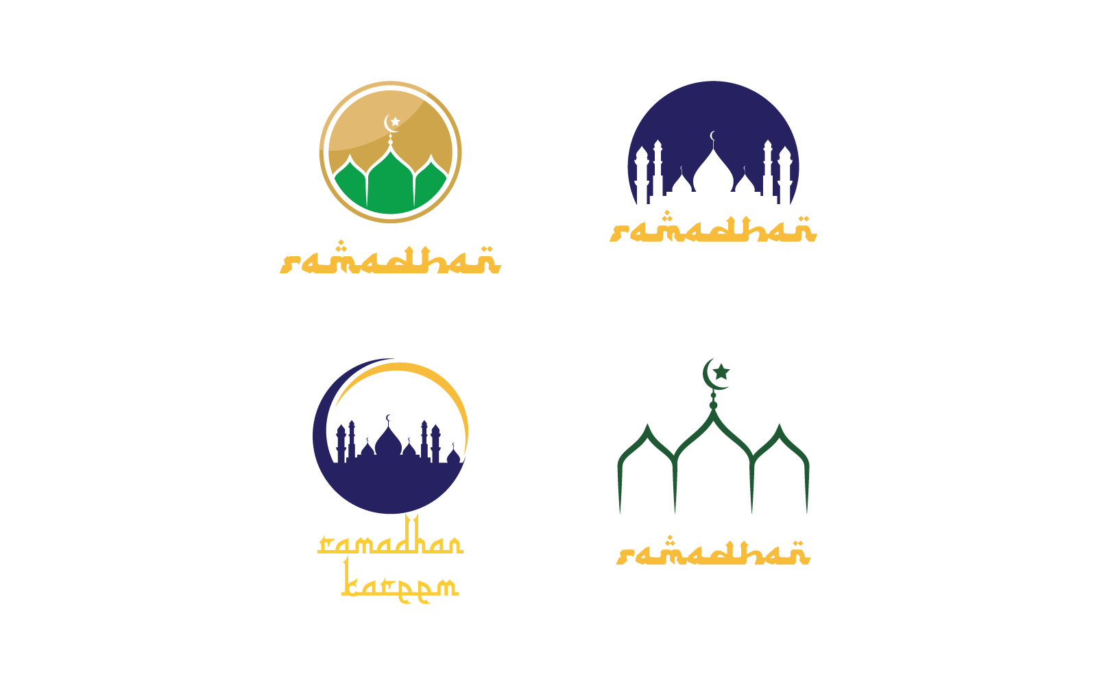Ramadhan kareem illustration flat design vector Logo Template