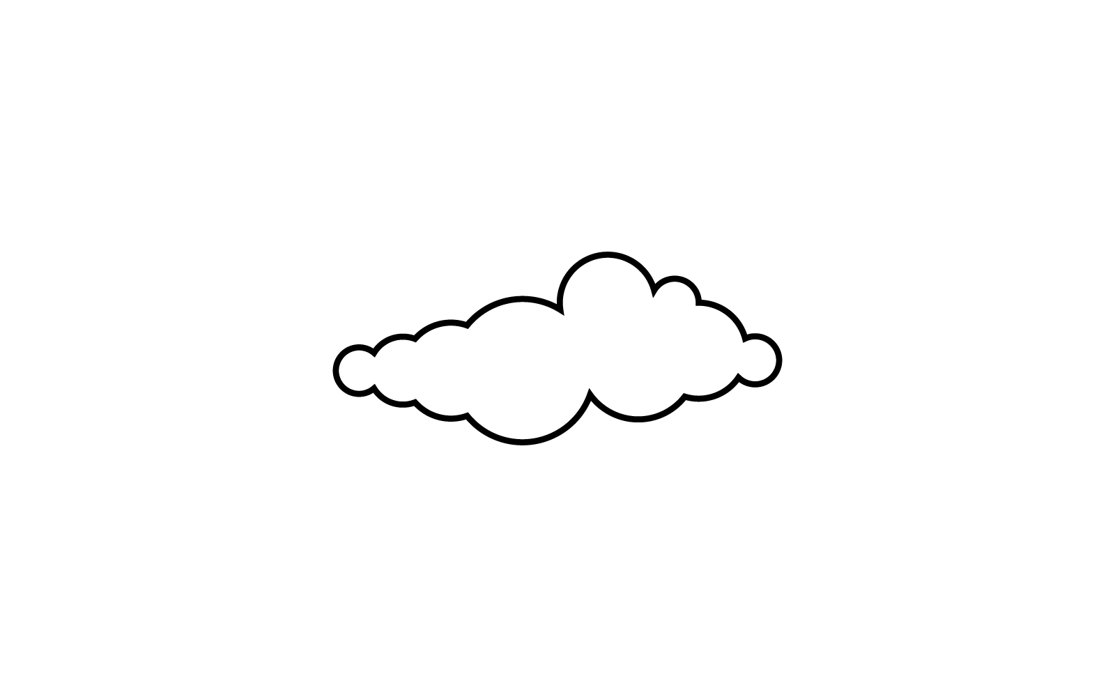 Šablona plochého designu vektorové ikony čáry mraku