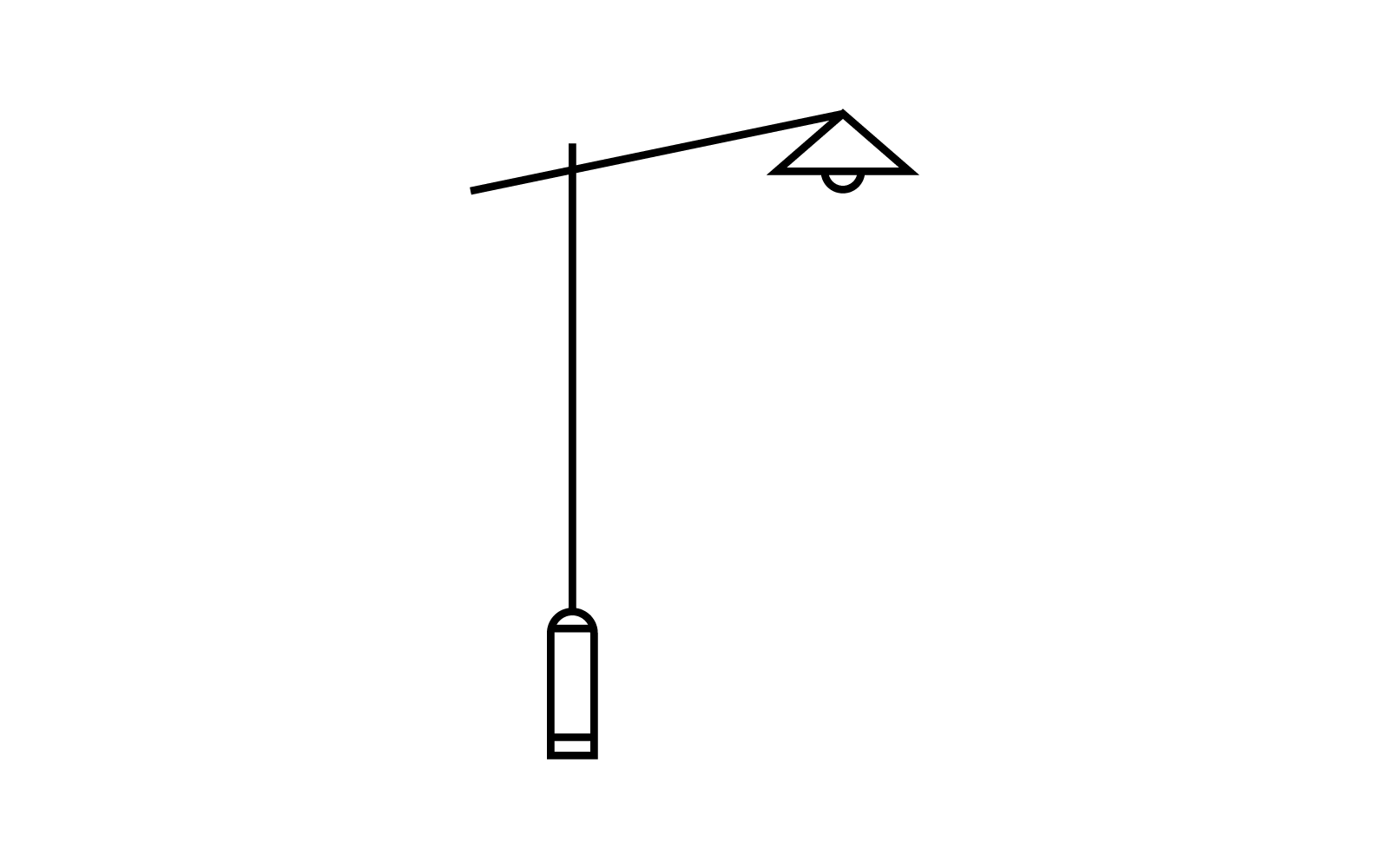 Street lamp line icon vector flat design