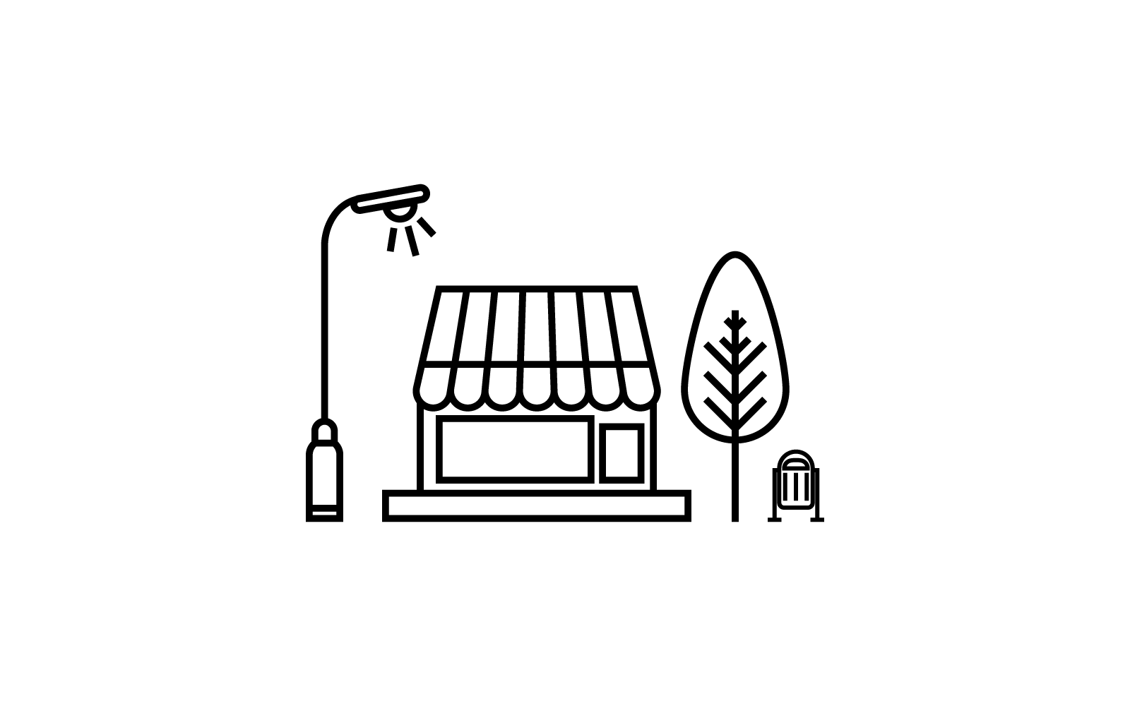 Tienda icono vector logo diseño plano
