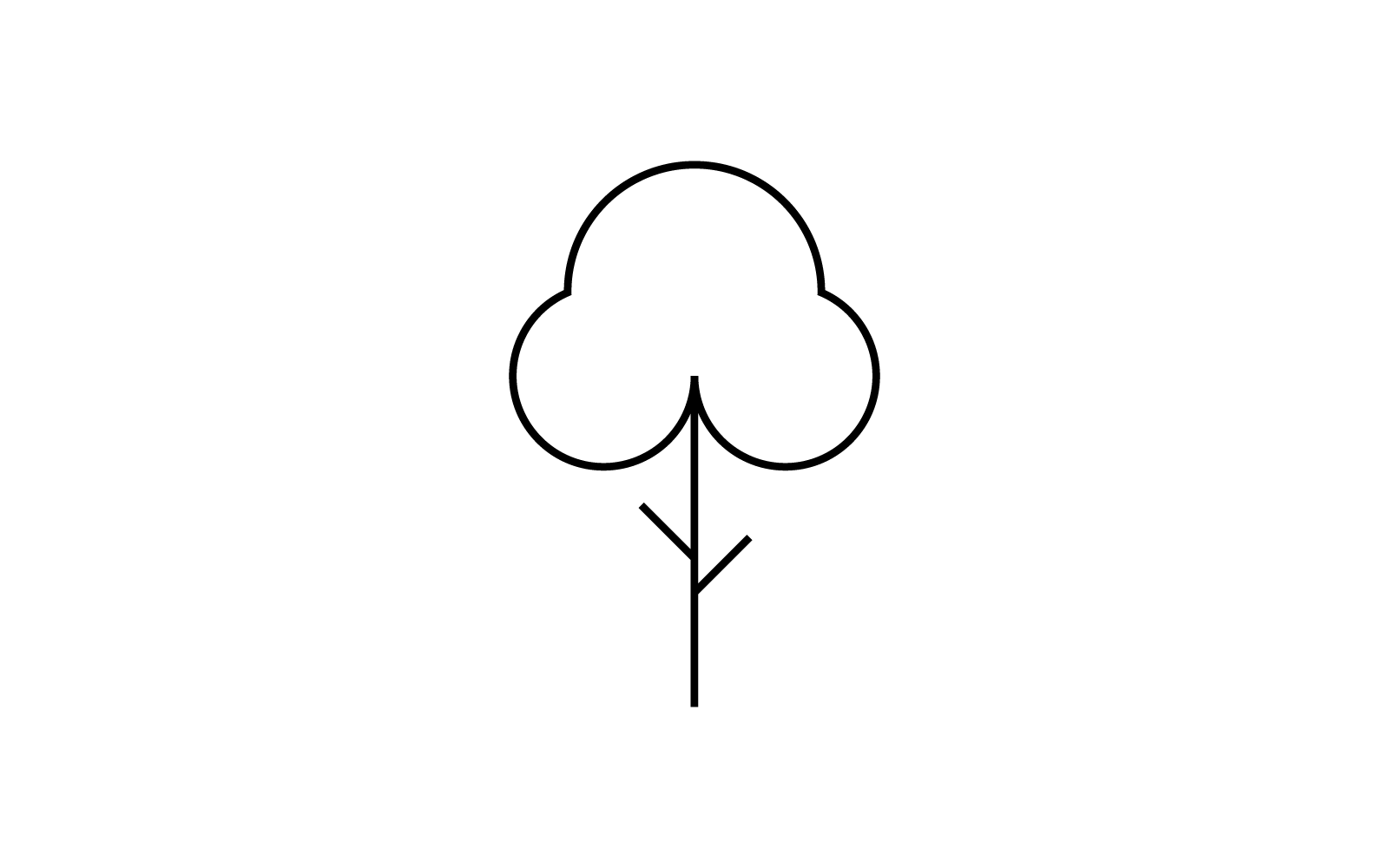Tree line icon vector flat design template Logo Template