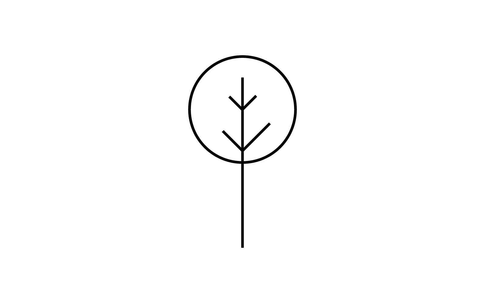 Tree line icon vector flat design