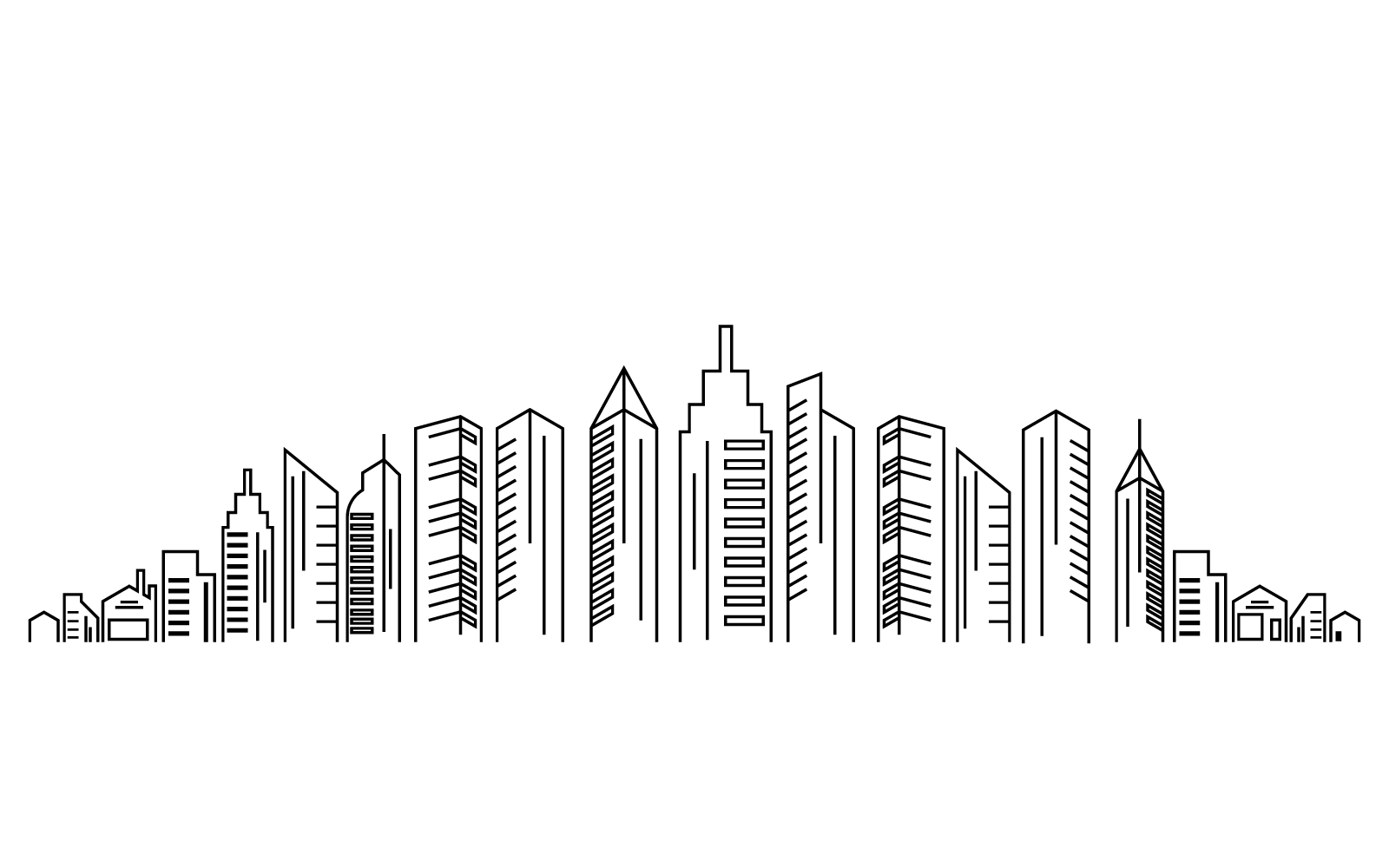 Város látképe, város sziluettje logó vektoros illusztráció