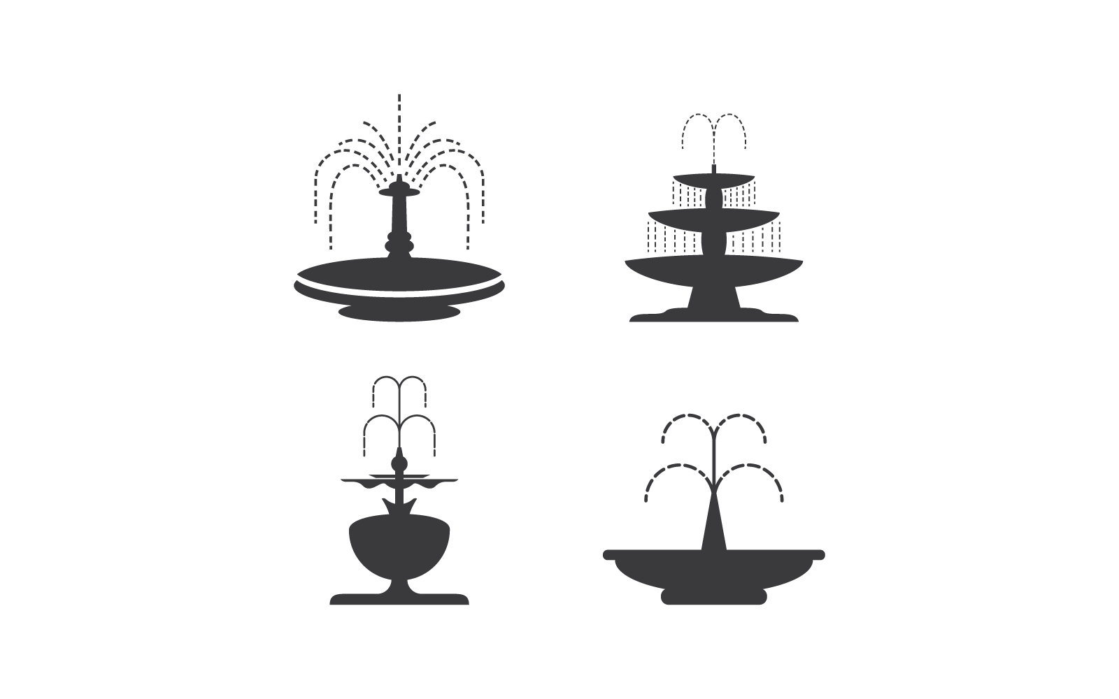 City fountain line icon vector illustration design Logo Template