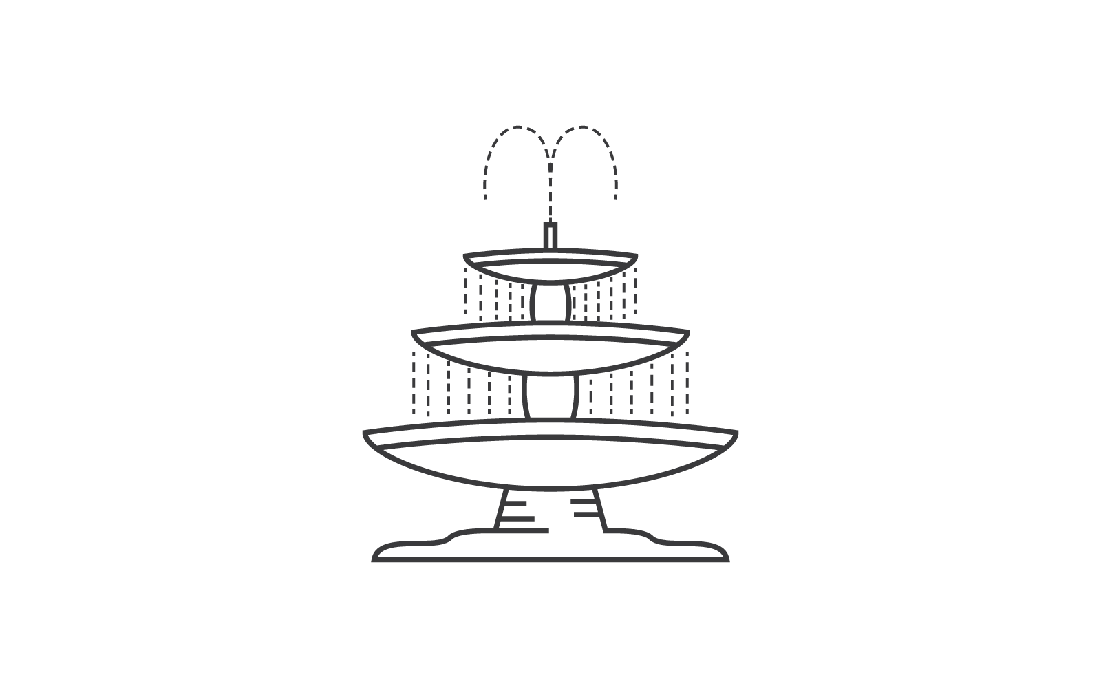 City fountain line logo design vector template