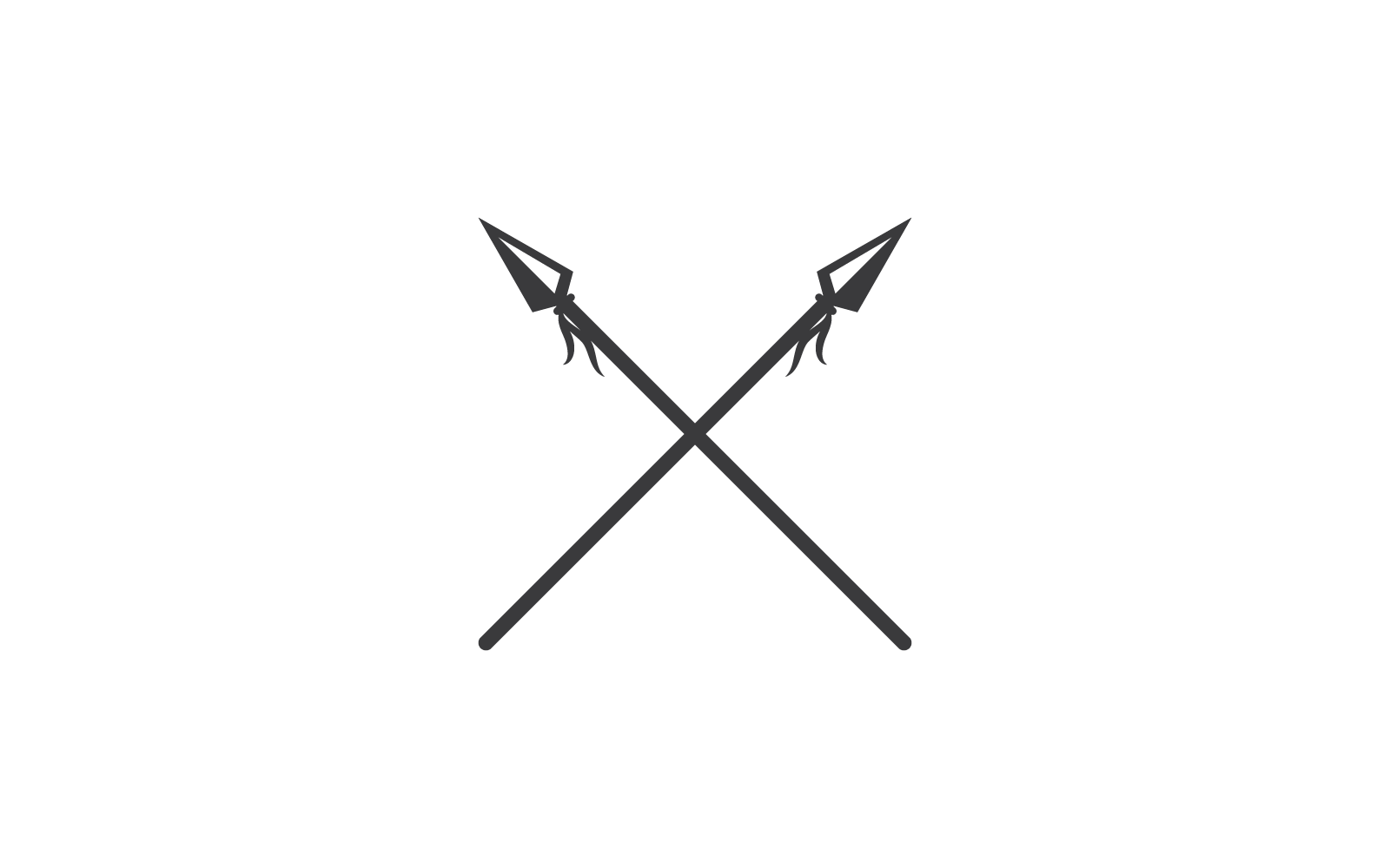 Diseño plano del vector del logotipo de lanza