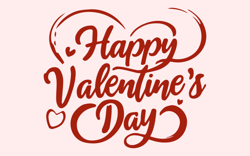 Happy Valentine's Day hand drawn lettering on light pink for your design - Free Vector Graphic