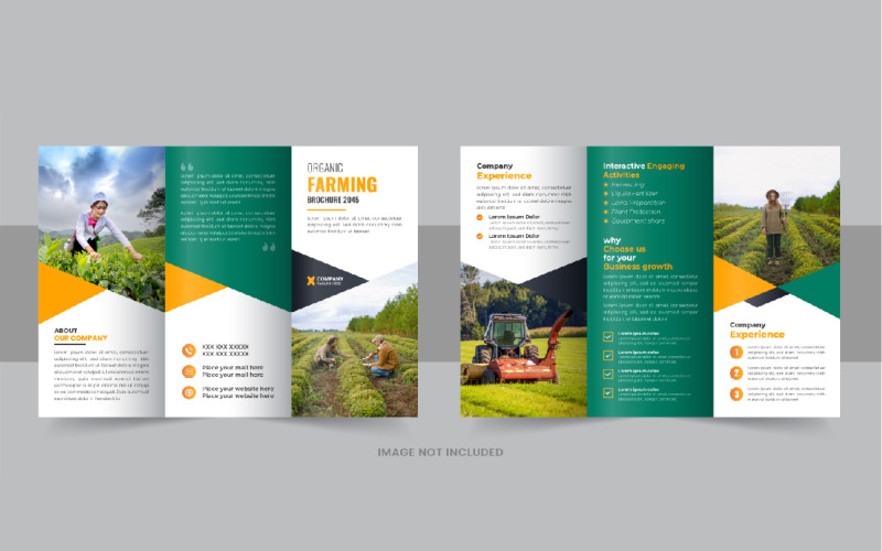 Lawn care trifold brochure or Agro tri fold brochure design template layout Corporate Identity