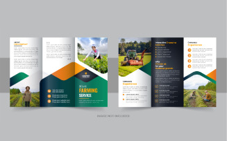Lawn care trifold brochure or Agro tri fold brochure template design