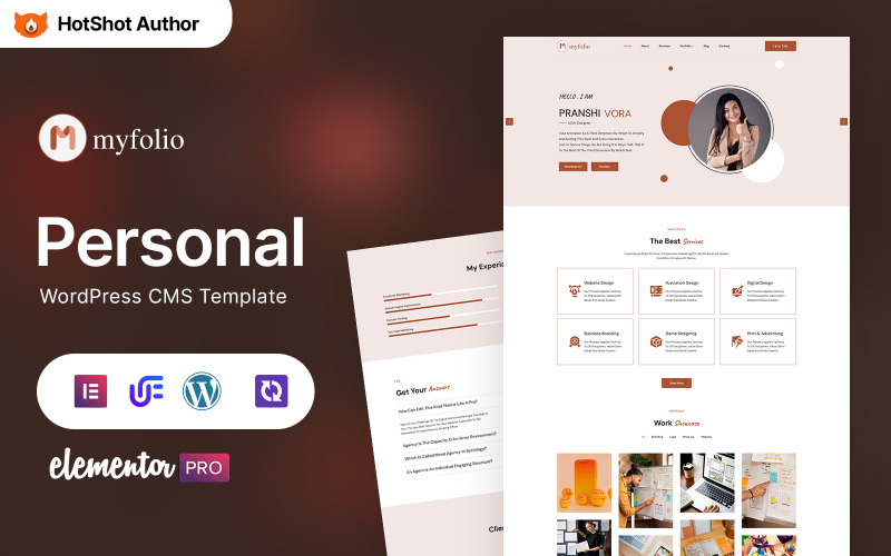 Myfolio - Designer Portfolio WordPress Elementor Theme WordPress Theme