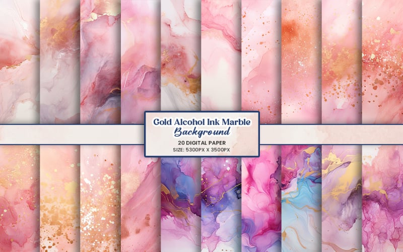 Pink Pastel Marble Alcohol Ink Background