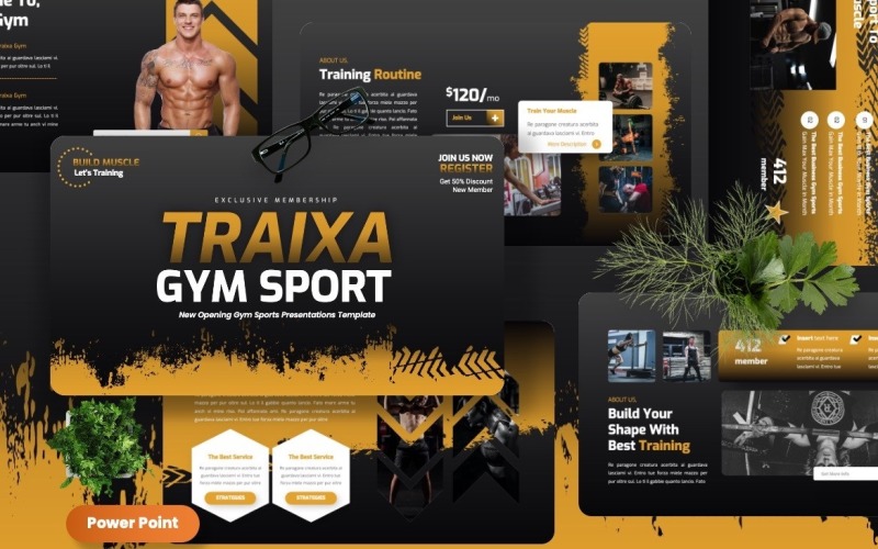 Traixa - Gym Sport Powerpoint Templates PowerPoint Template