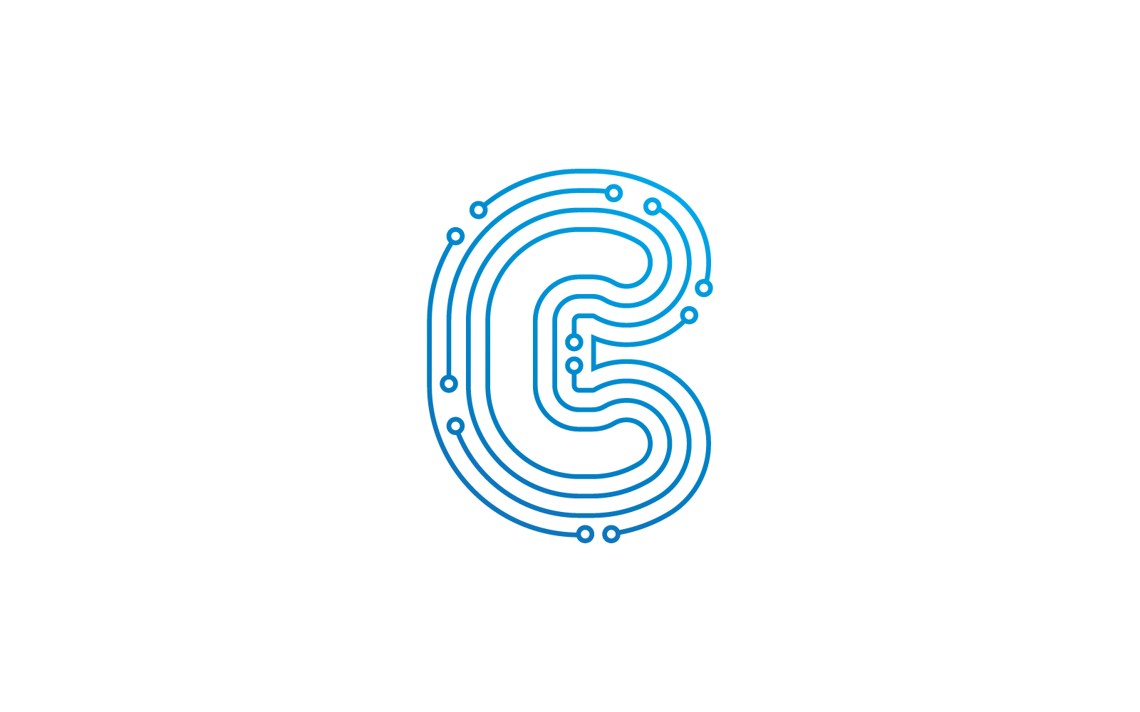 C початкової букви схеми технології ілюстрація логотип вектор шаблон