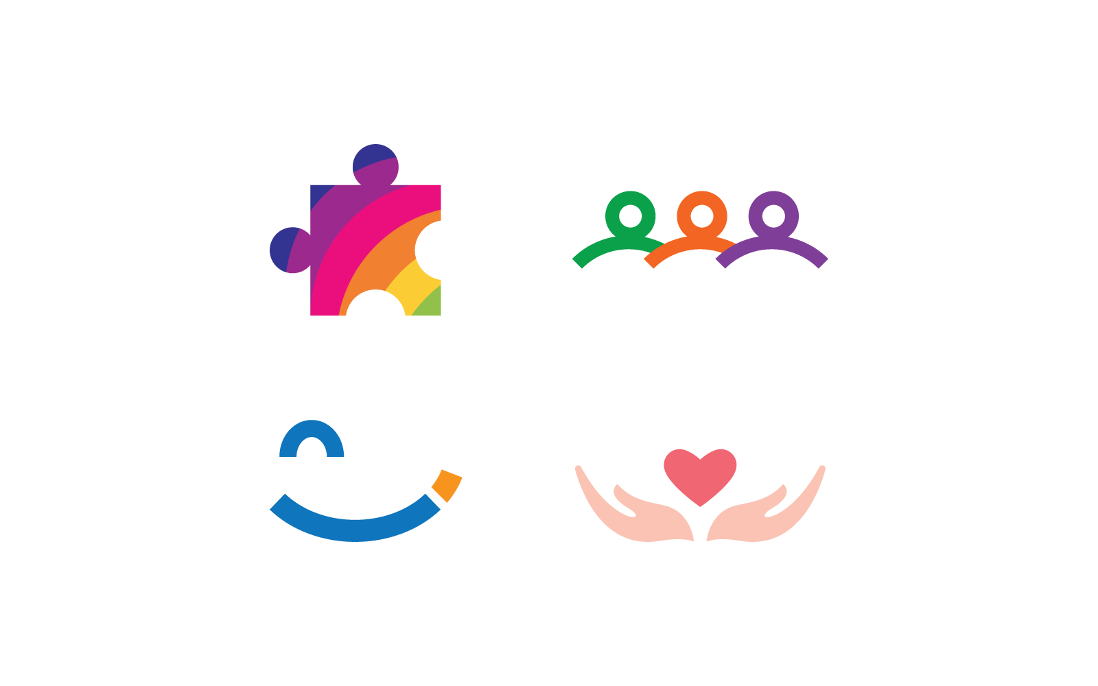 Community, network and social illustration logo design