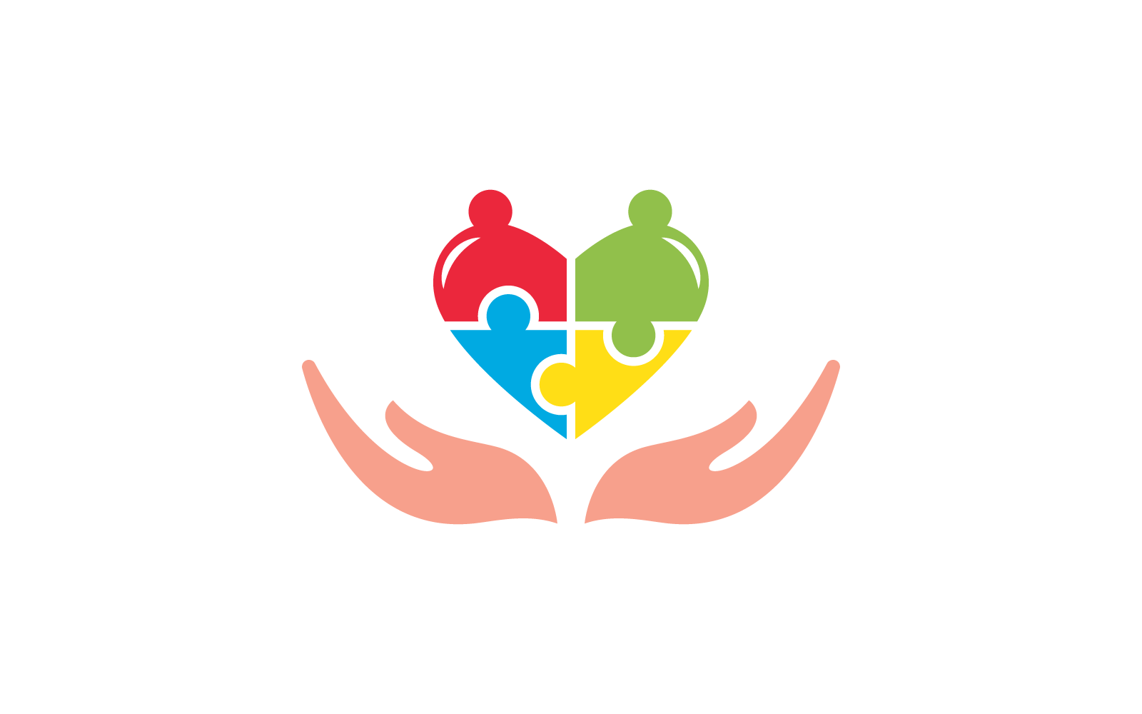Disability logo, family care, or Community care design vector Logo Template