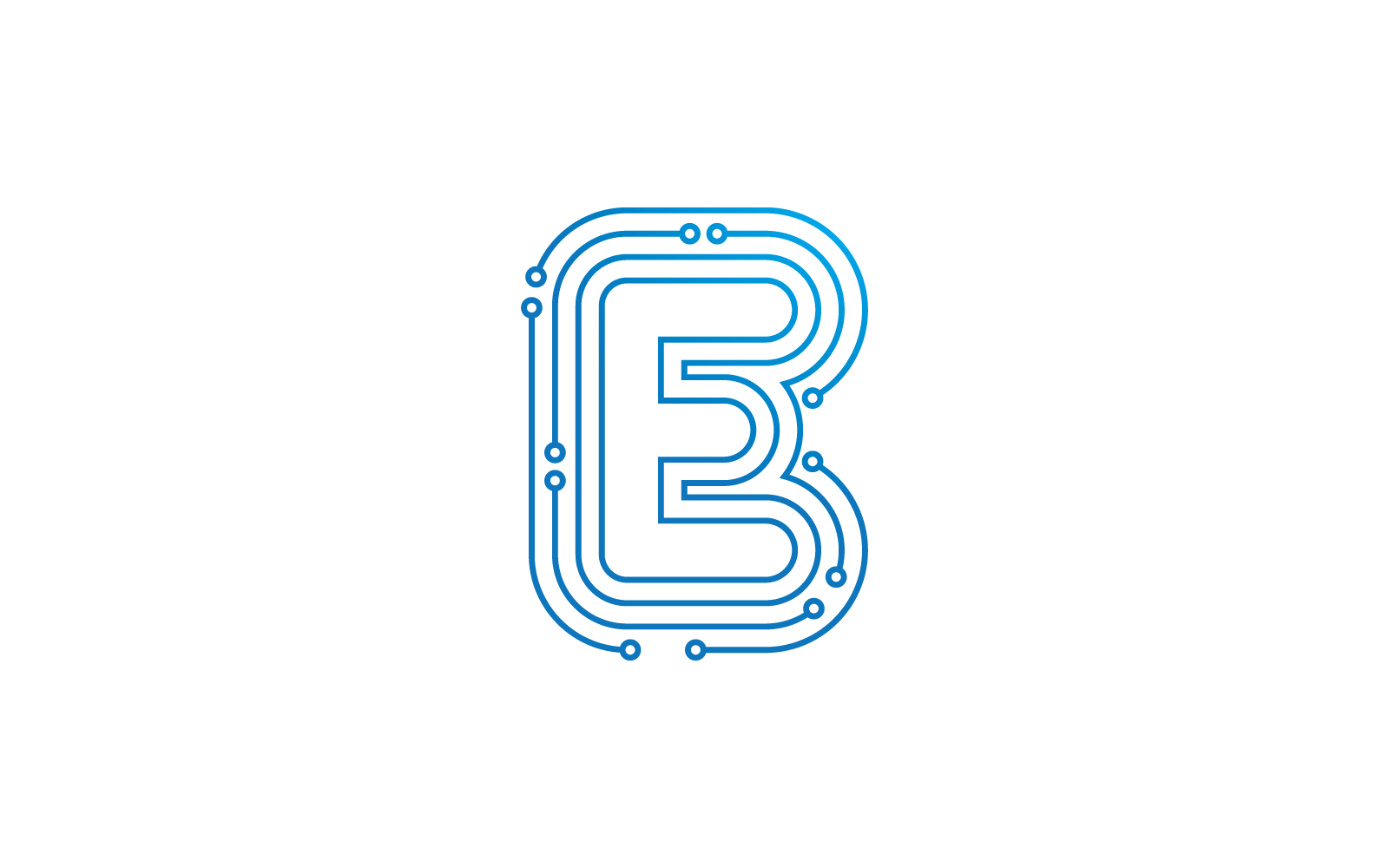 E initial letter Circuit technology illustration logo vector template