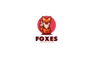 Foxes Simple Mascot Logo Design