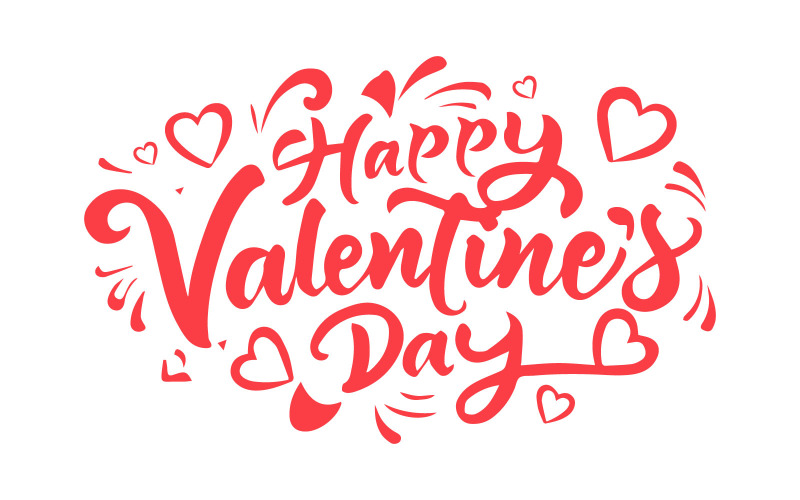 Free Happy Valentine's day hand lettering stock illustration Vector Graphic