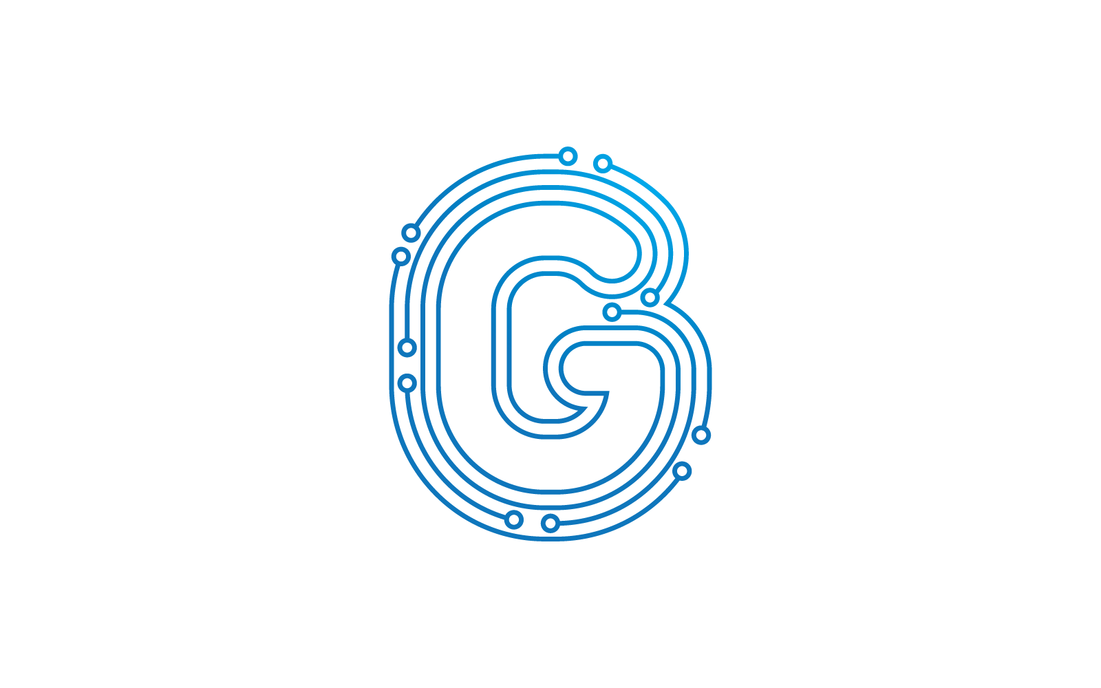 G початкової букви схеми технології ілюстрація логотип вектор шаблон