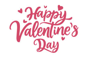 Happy Valentine's Day Lettering red Text stock illustration Free