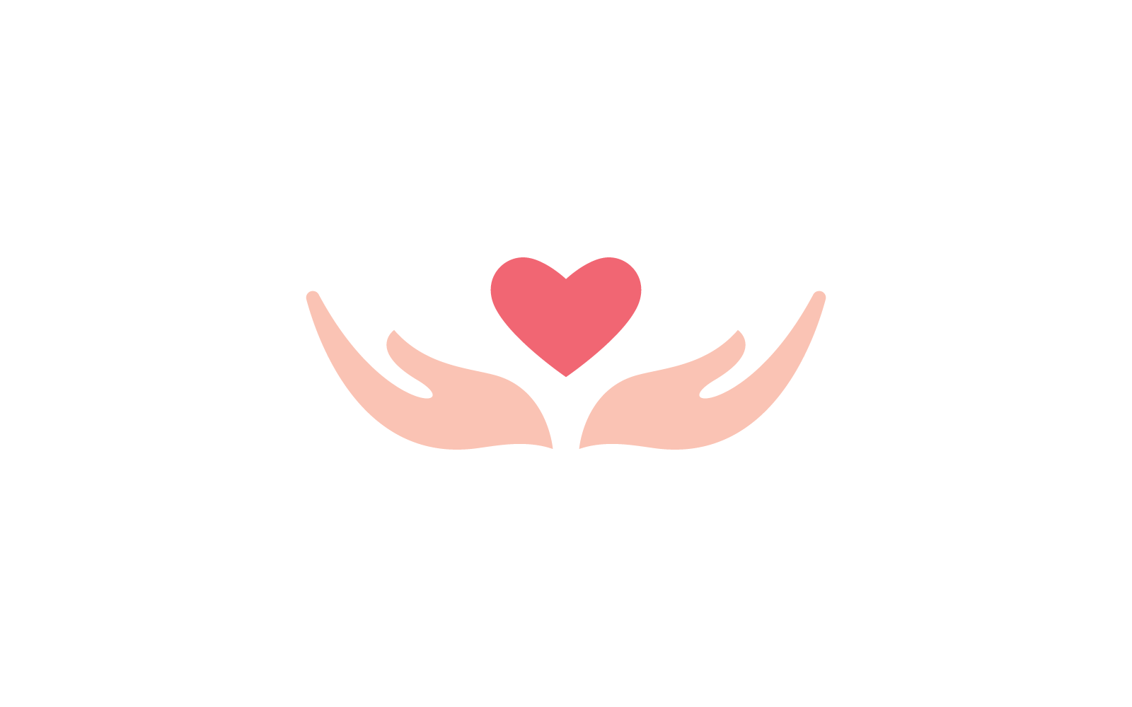 Illustration of love and hand  logo vector template