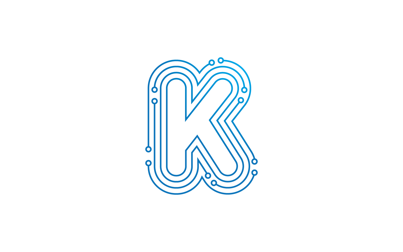 K initial letter Circuit technology illustration logo vector template Logo Template