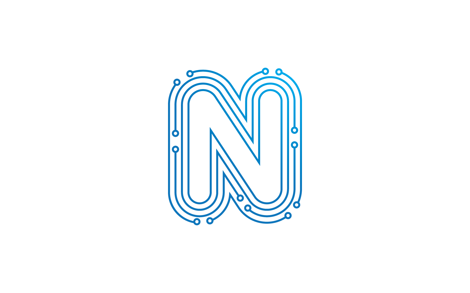 N 首字母电路技术插图徽标矢量模板 #392860 - TemplateMonster