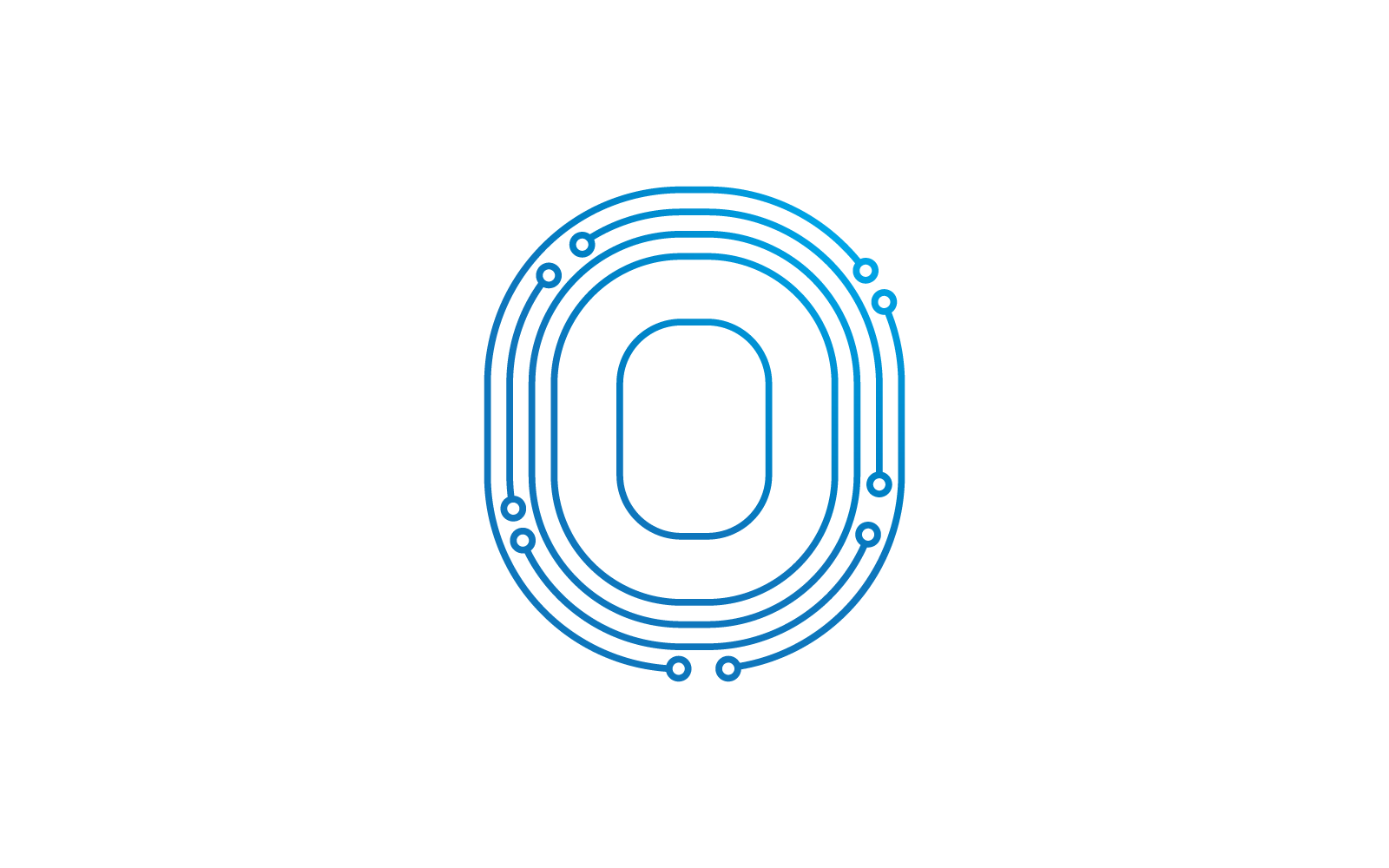 O initial letter Circuit technology illustration logo vector template