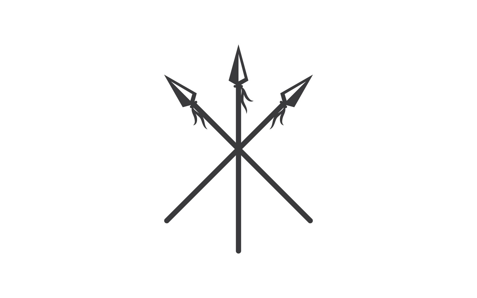 Spear logo and symbol vector design template illustration