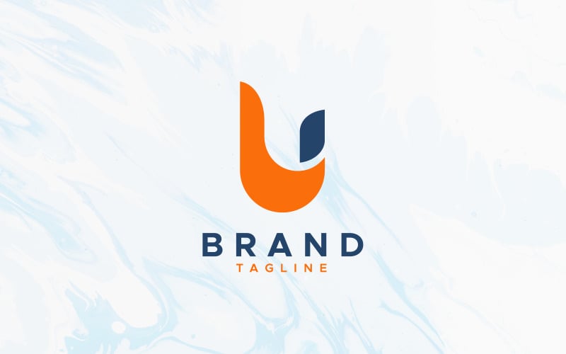 U letter minimal bird logo design template Logo Template