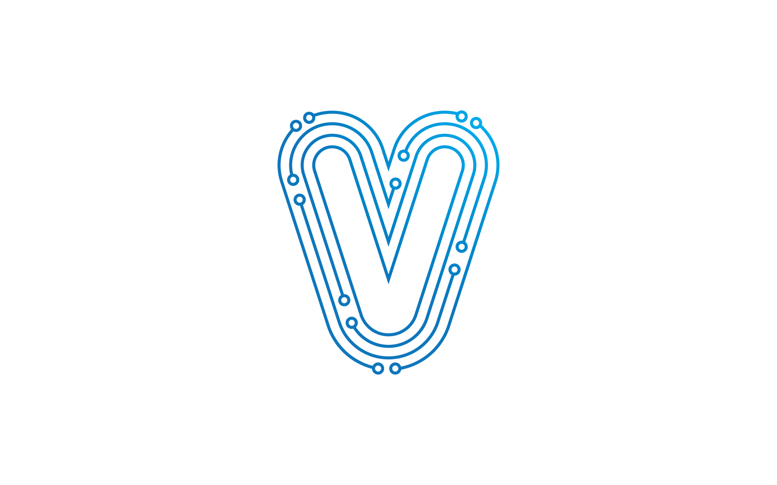 V ilk harfi Devre teknolojisi illüstrasyon logo vektör şablonu
