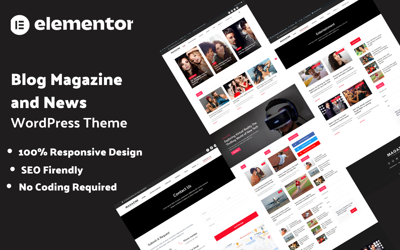 Elementor Blog Magazine and News Wordpress Theme