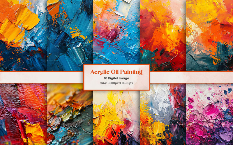 Abstract colorful acrylic oil painting on canvas or watercolor ink paint brush strokes background Background