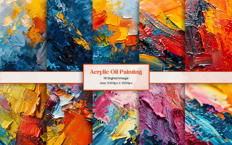 Abstract colorful acrylic oil painting or watercolor ink paint brush strokes background Background
