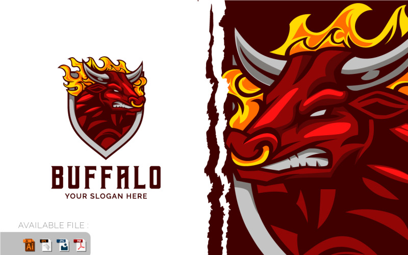 Angry Bull Buffalo Logo Vector Mascot template Logo Template