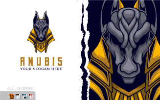 Anubis Mascot Logo Design Vector Template Illustration