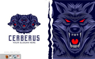Cerberus Head Logo Vector Mascot template
