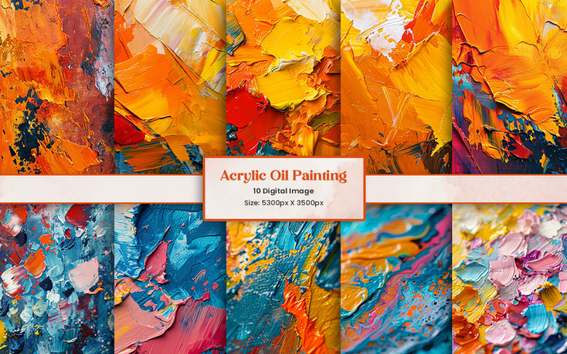 Colorful acrylic oil painting or watercolor ink paint brush strokes background Background
