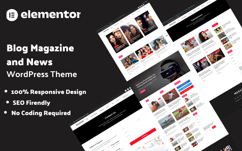 Elementor Blog Magazine and News Wordpress Theme WordPress Theme