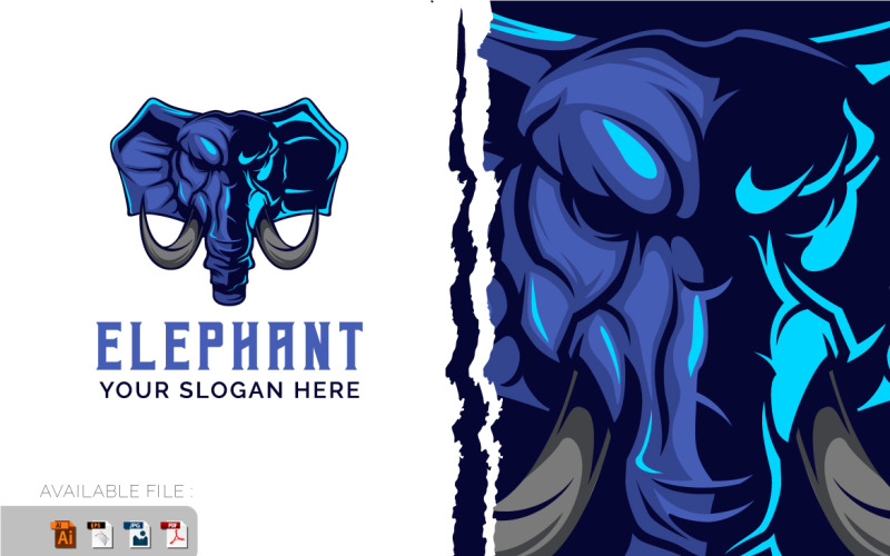 Elephant Head Logo Vector Mascot template Logo Template