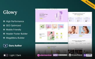 Glowy - Cosmetics and Skin and Beauty Elementor WooCommerce Theme