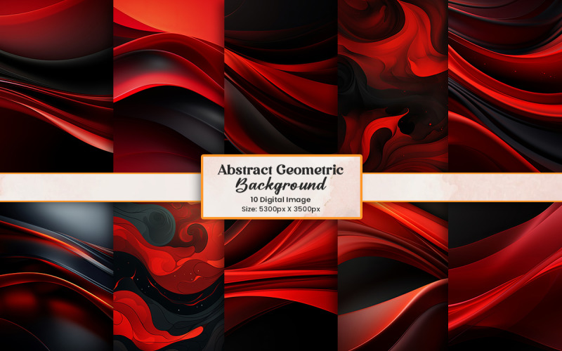 Red abstract background with geometric wave shapes illustration Background