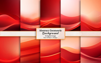 Red Geometric Wave Shapes background