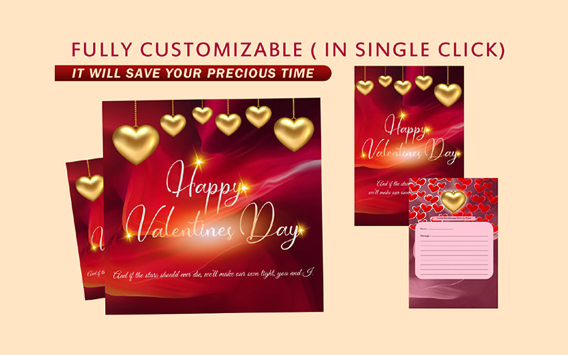 Valentines Day Wishing Flyer Template Card Social Media