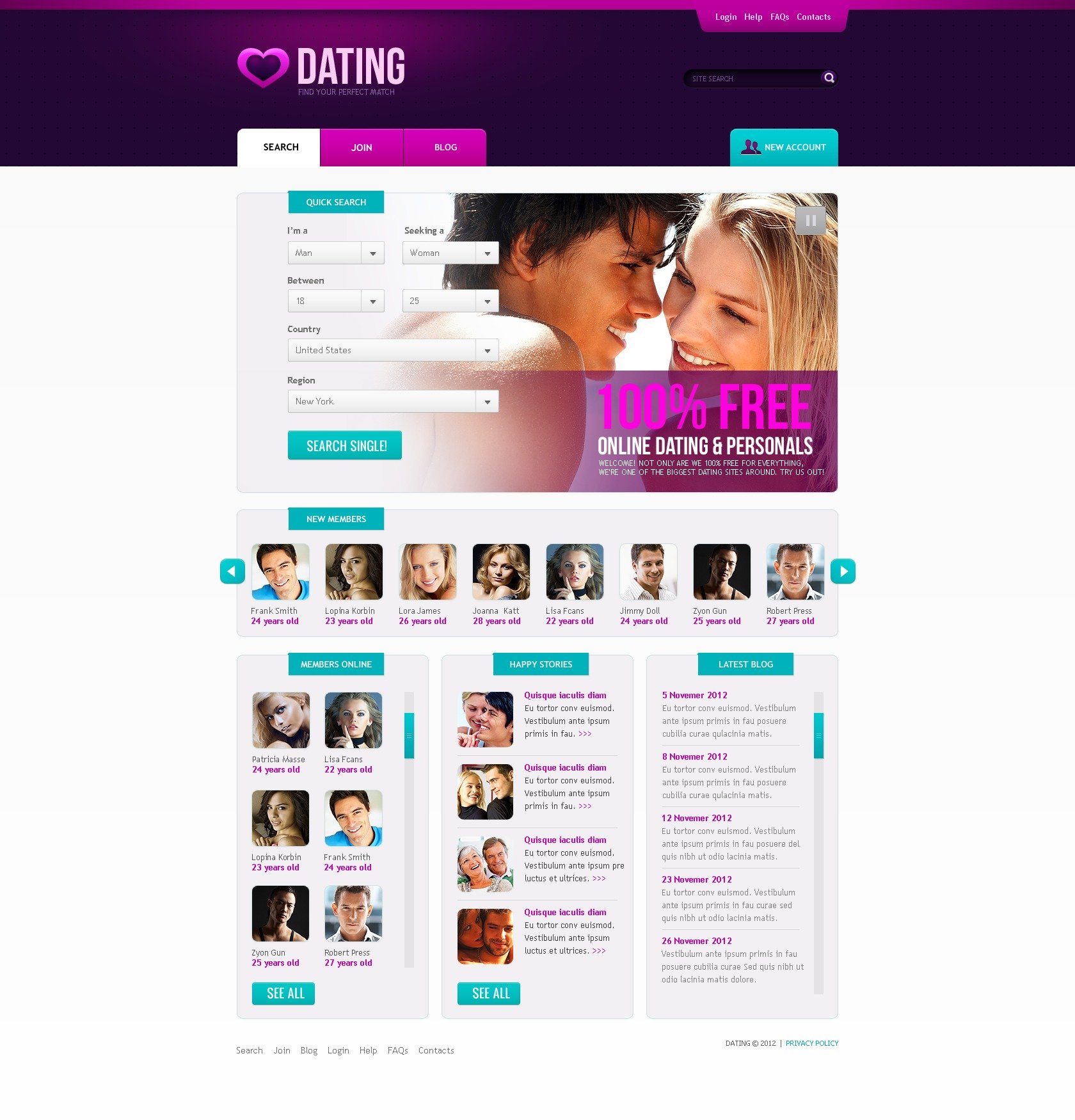 dating website templates free download